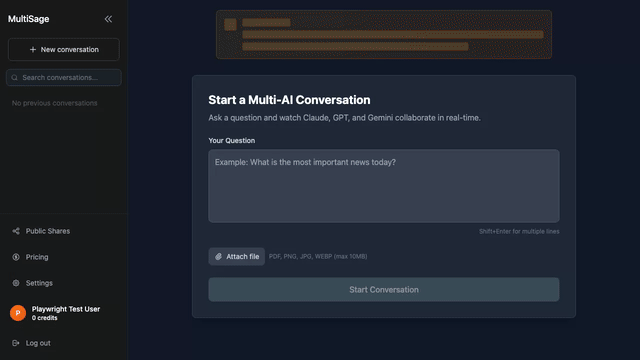 Demo showing Multisage consulting Claude, GPT, and Gemini on an office chair question